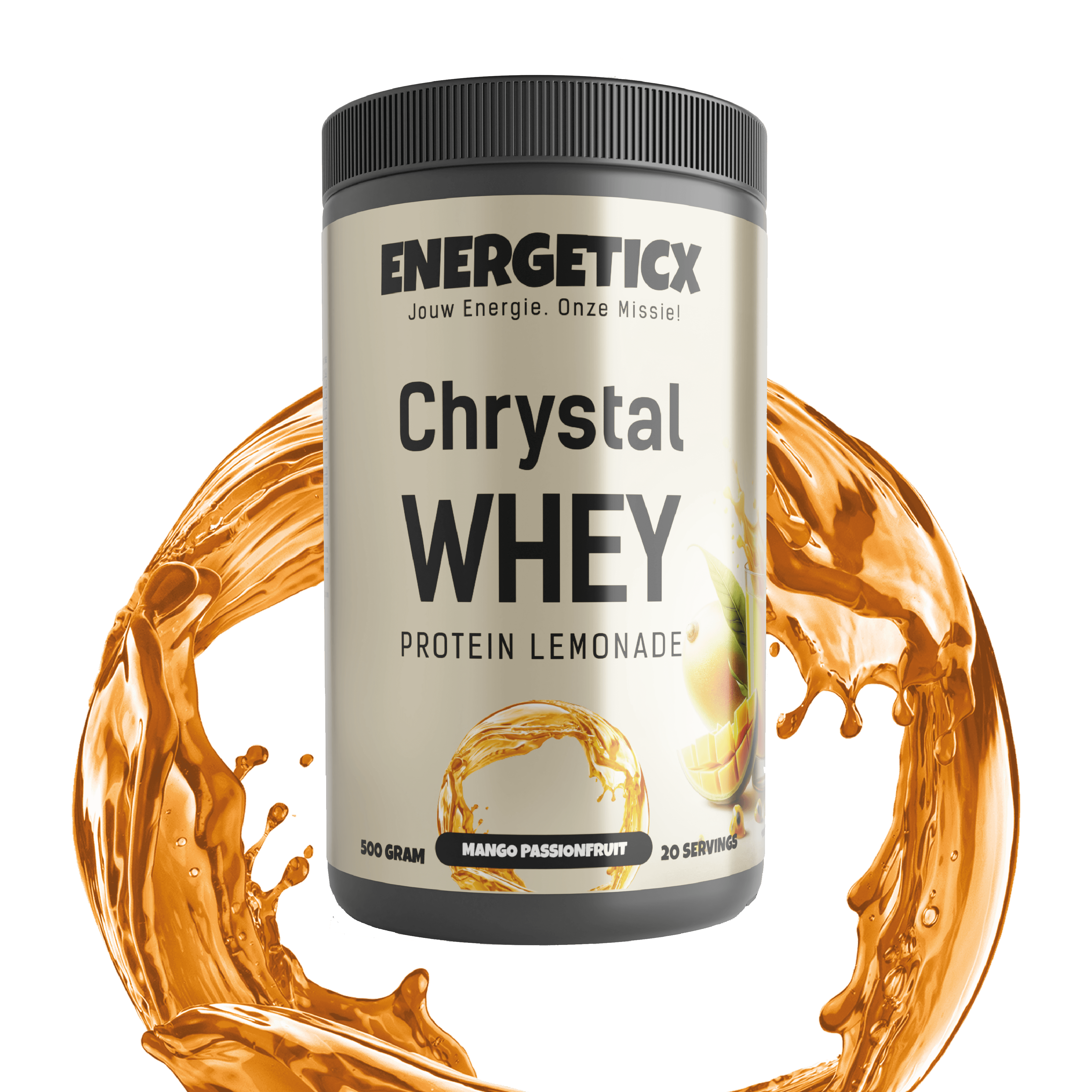 ChrystalWhey Mango Passievrucht - Whey-eiwitpoeder met verfrissende perziksmaak voor spieropbouw en -herstel