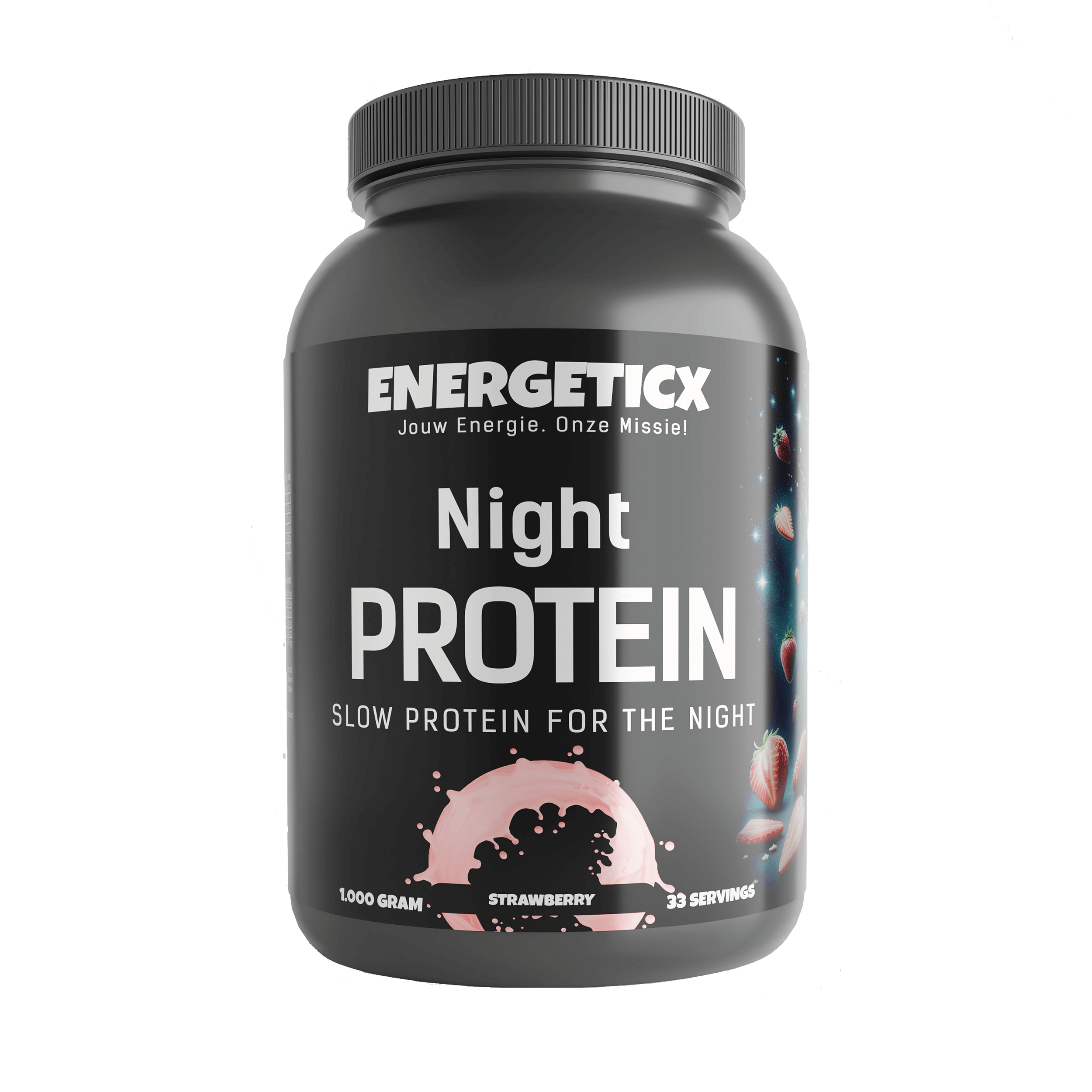 Night Casein Proteïne Aardbei - Langzaam verteerbaar eiwit voor's nachts, met smaakvolle smaken. voor