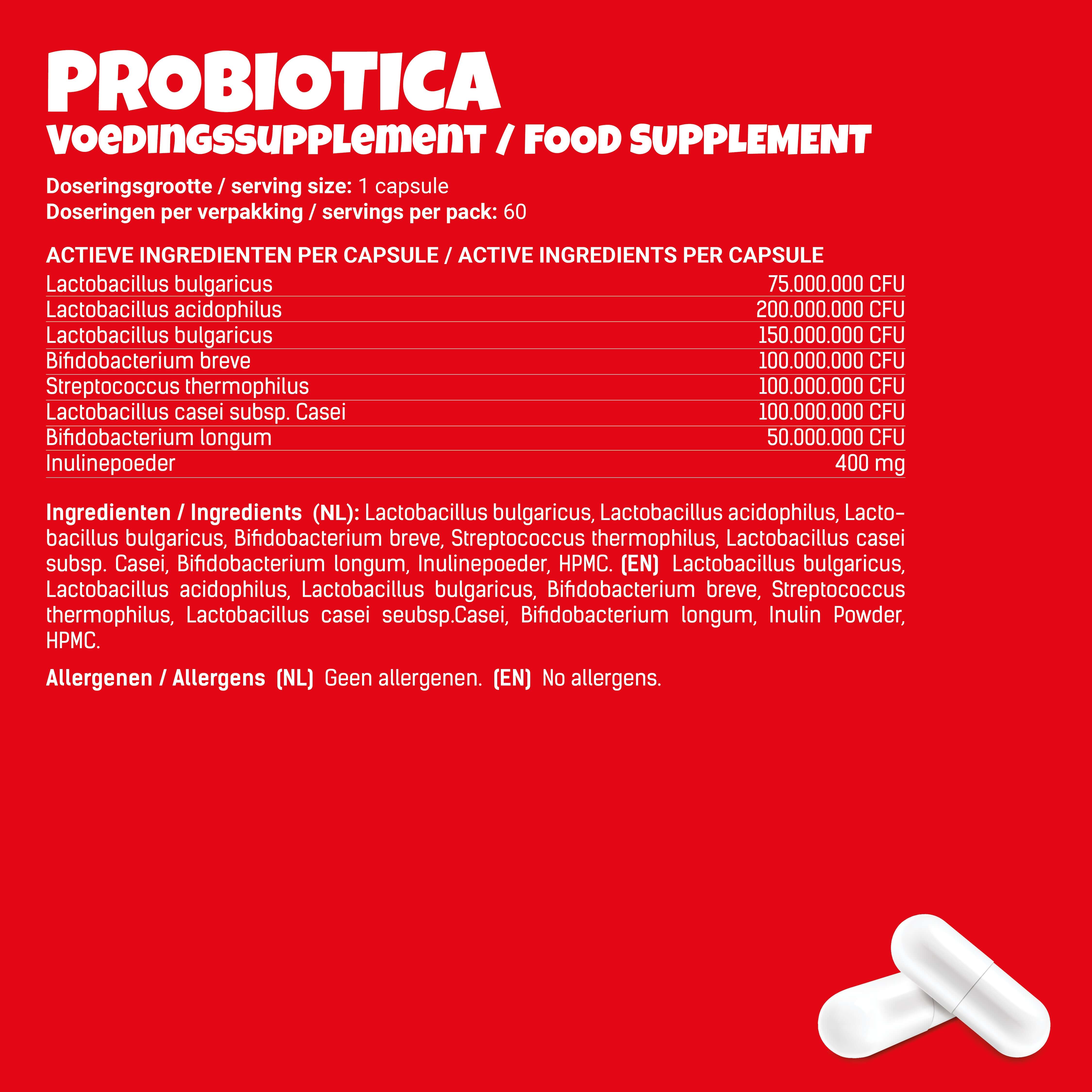 probiotica energeticx voedingswaarden