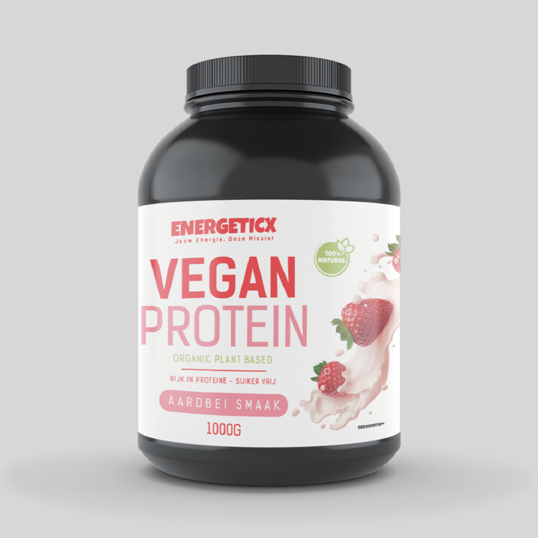 vegan proteine aardbei energeticx eiwit shake