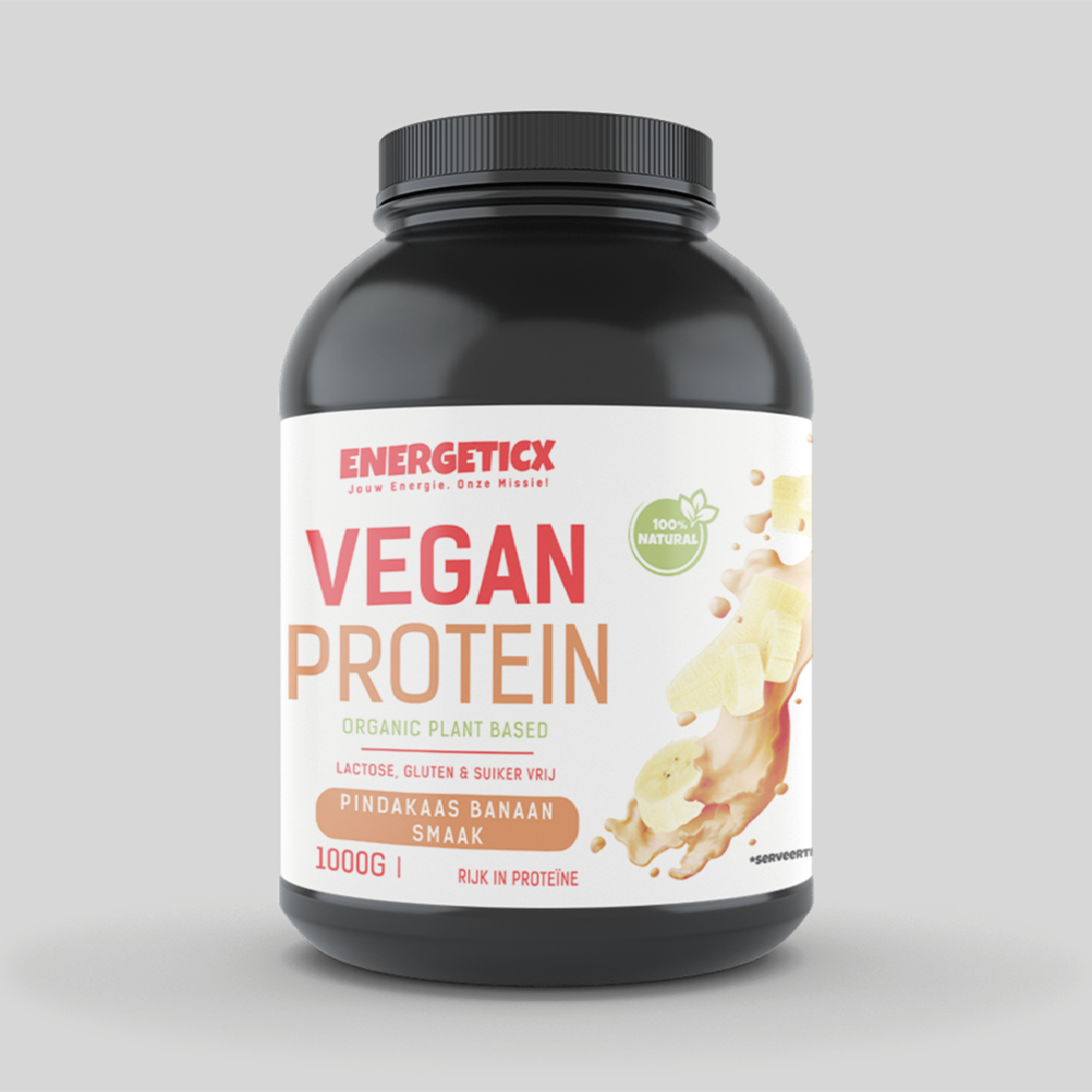 vibe. proteine pindakaas banaan energeticx eiwit shake vegan proteine eiwit