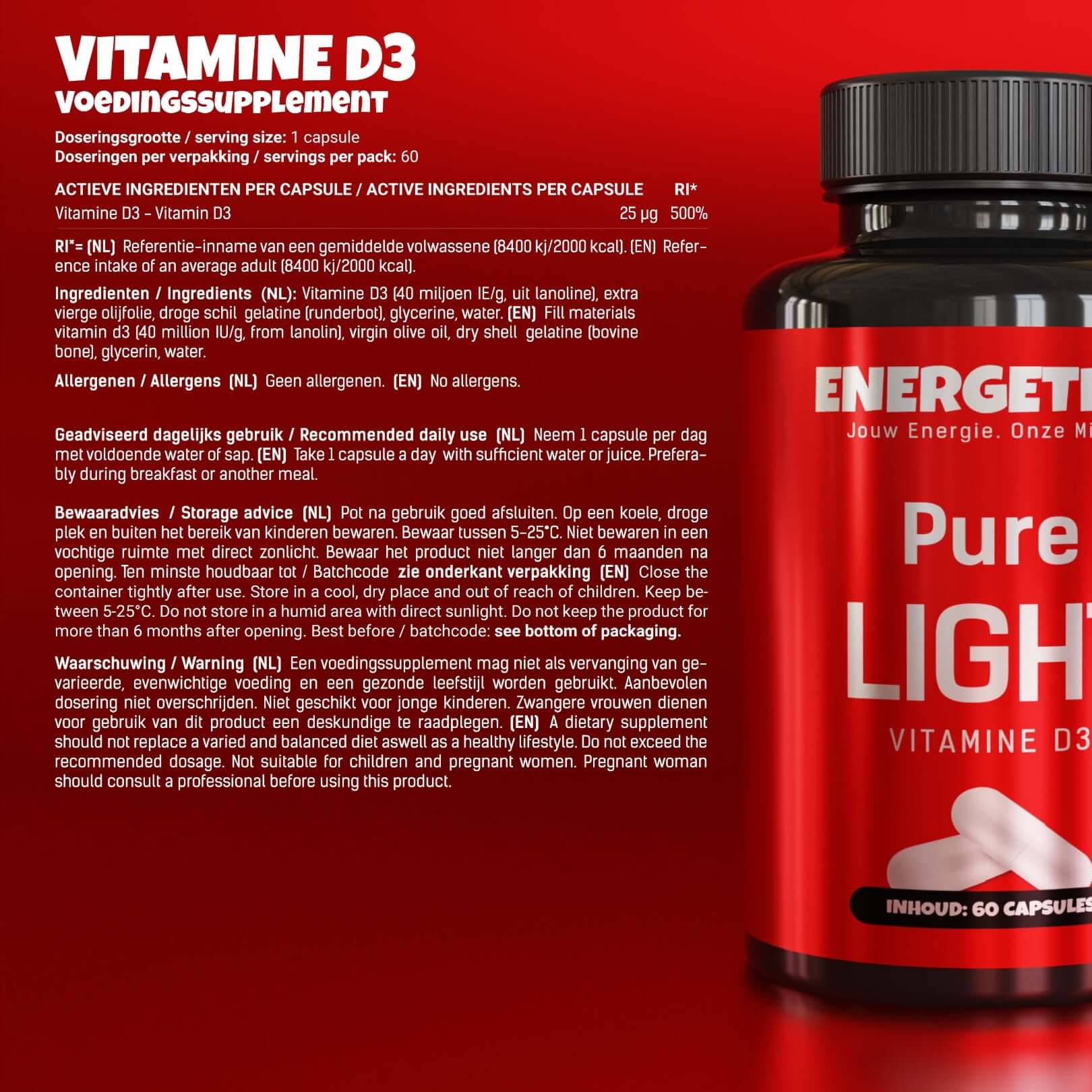 vitamine d3 energeticx specs