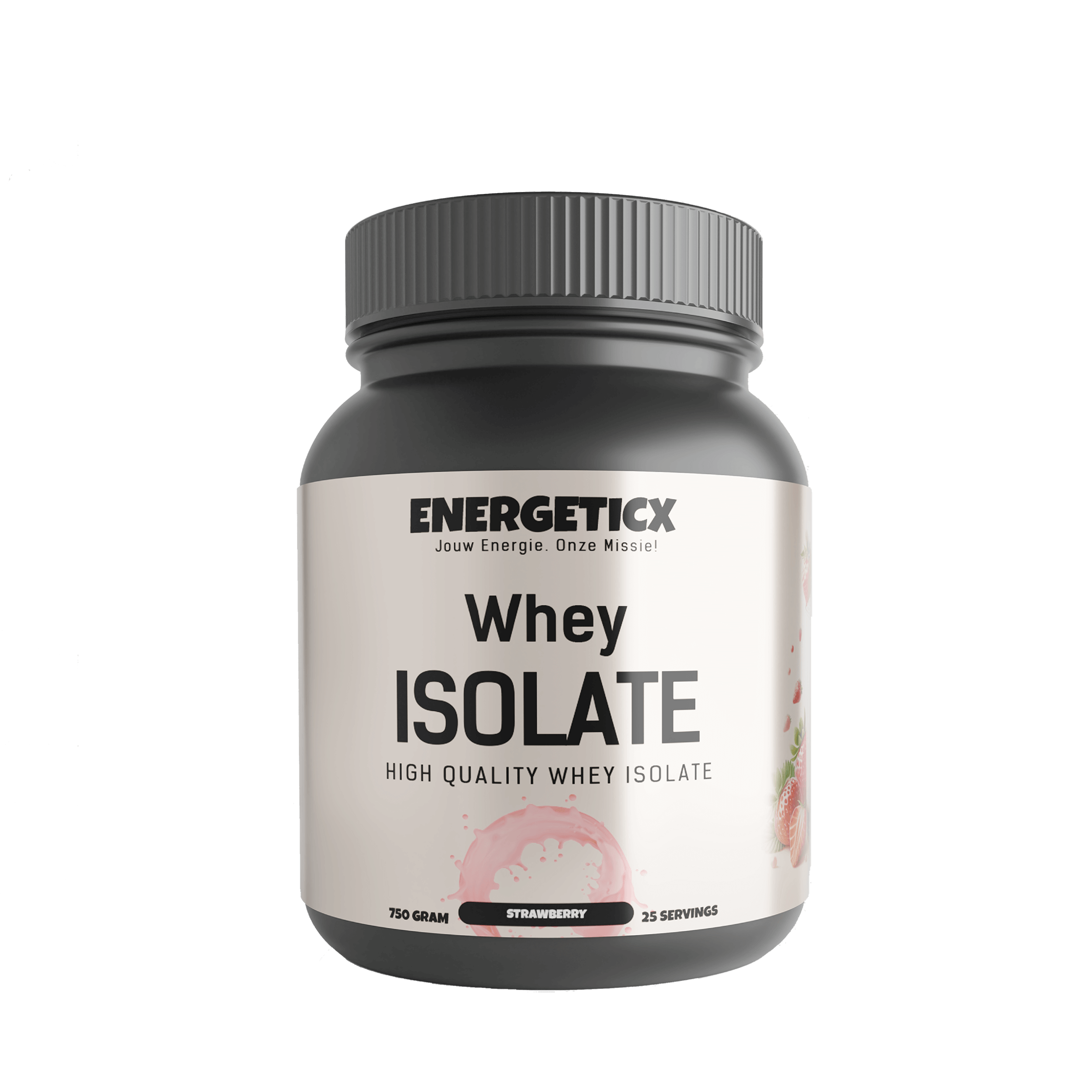 Whey isolaat Aardbei eiwit poeder supplementen van Energeticx voor aanzicht